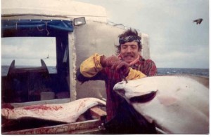 Halibut fishing off the Portlock Banks, 1987 off Kodiak Island, Alaska